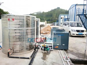 高速施工队两台5P空气能热水工程